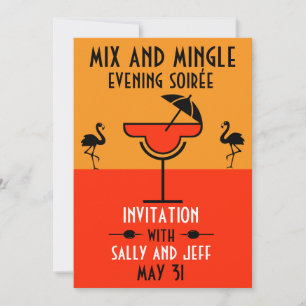 Invitación Mezcla Y Fiesta De Cócteles