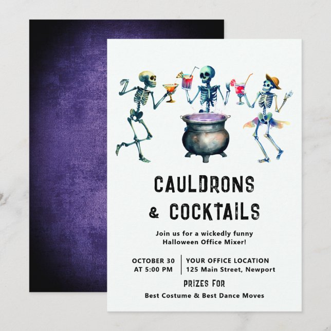 Invitación Mezclador corporativo de Halloween Office Fiesta (Anverso / Reverso)
