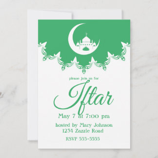 Invitación Mezquita Blanca en la luna creciente Ramadán Iftar