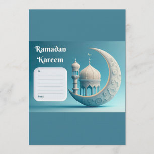 Invitación Mezquita de acuarela suave Serenidad de Ramadán