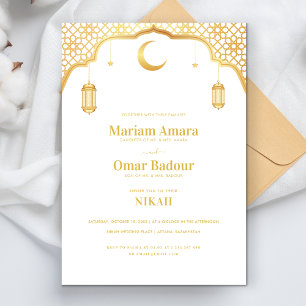 Invitación Mezquita minimalista Nikah Wallimah Boda islámico