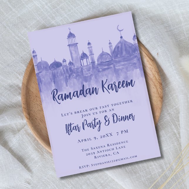 Invitación Mezquita Púrpura Ramadan Iftar Fiesta de cena (Subido por el creador)