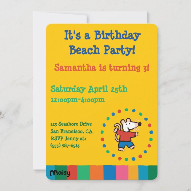 Invitación Mi Amigo Maisy Birthday (Anverso)