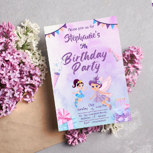 Invitación Mi ángel cumple cinco años: cumpleaños con temátic
