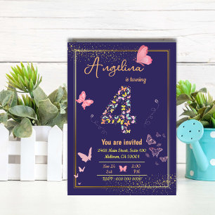 Invitación Mi ángel cumple cuatro años: el cumpleaños de mi m