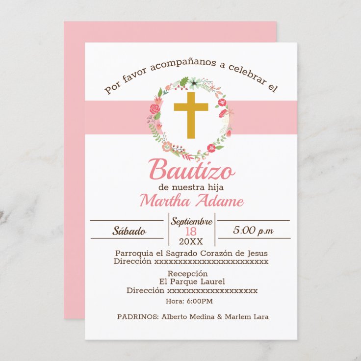 Invitación Mi Bautizo para Niña | Zazzle.es