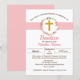 Invitación Mi Bautizo para Niña