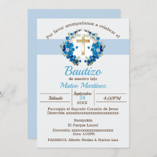 Invitación Mi Bautizo para niño