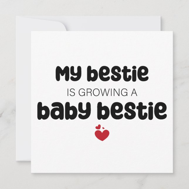 Invitación Mi bestie está creciendo un bebé bestial (Anverso)