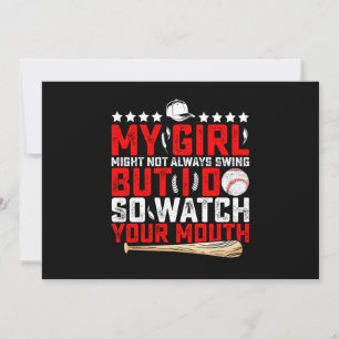 Invitación Mi chica puede no batear siempre pero yo sí, así q