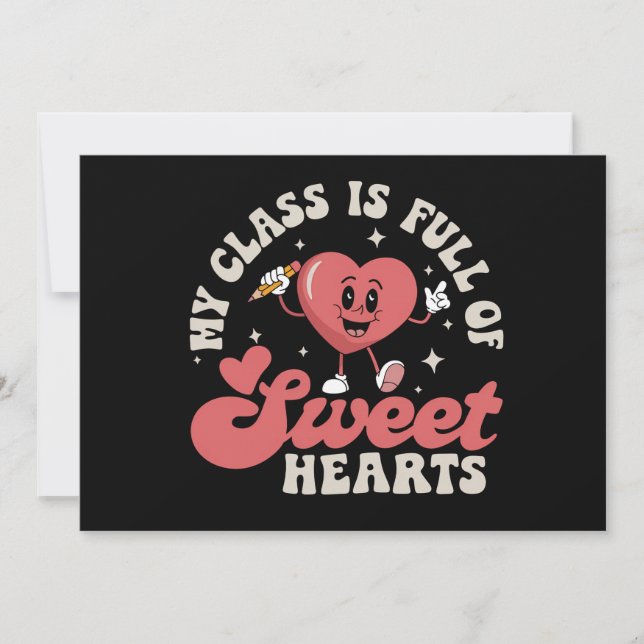 Invitación Mi clase está llena de corazones Teacher Valentine (Anverso)