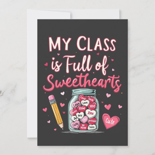 Invitación Mi clase está llena de profesores de San Valentín  (Anverso)