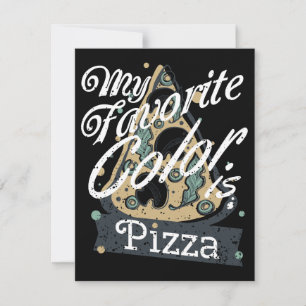 Invitación Mi Color Favorito Es La Comida De Cocina De Pizza