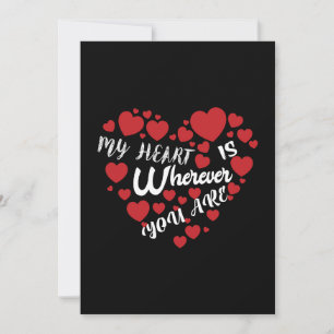 Invitación Mi corazón está dondequiera que estés San Valentín