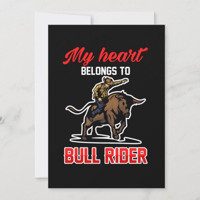 Invitación Mi Corazón Pertenece Al Regalo De Rodeo De Cowboy  (Anverso)