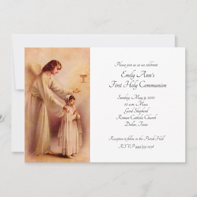 Invitación Mi Corazón Te Percibe La Primera Comunión (Anverso)