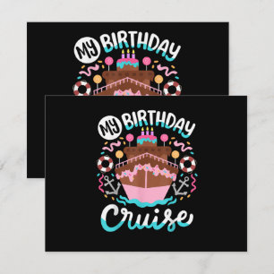 Invitación Mi cumpleaños crucero vacaciones viaje en crucero