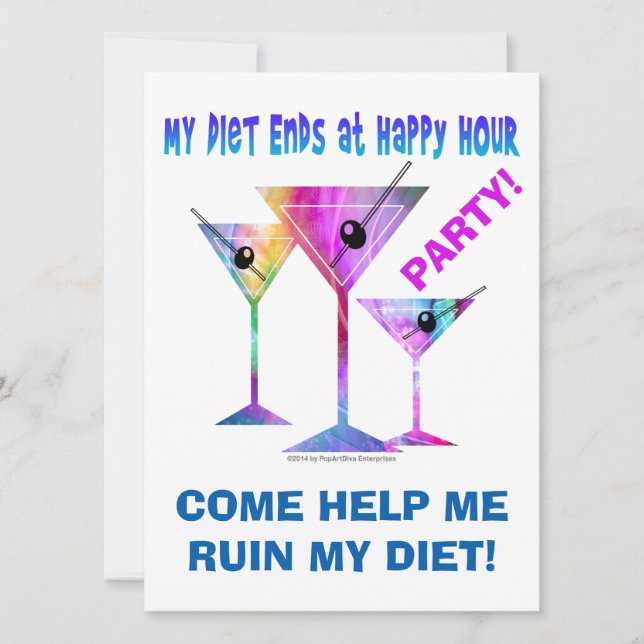 Invitación ¡Mi dieta termina en Happy Hour! (Anverso)