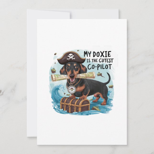 Invitación Mi Doxie Es El Copiloto Más Bonito (Anverso)