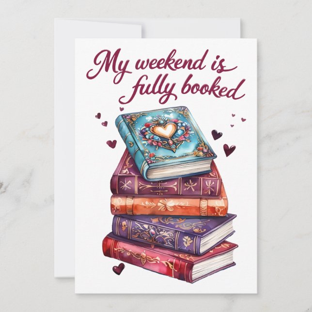 Invitación Mi fin de semana está completamente reservado (Anverso)