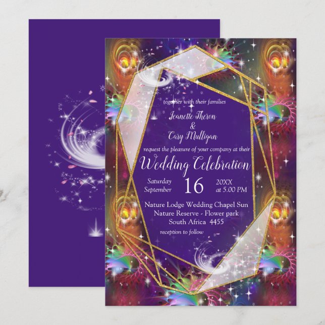 Invitación Mi glamoroso diseño Funky Disco (Anverso / Reverso)