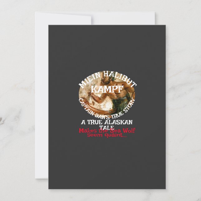 Invitación Mi Halibut Lucha una verdadera historia de Alaska (Anverso)