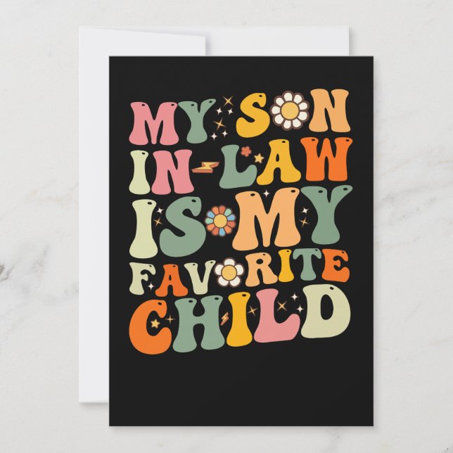 Invitación Mi Hijo De Derecho Es Mi Hijo Favorito Retro Groov (Anverso)