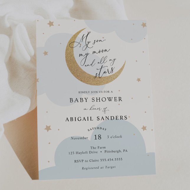 Invitación Mi hijo, mi luna y todas mis estrellas Baby Shower (Subido por el creador)