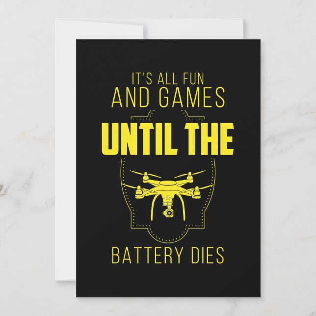 Invitación Mi Juego Es Un Dron Volador (Anverso)