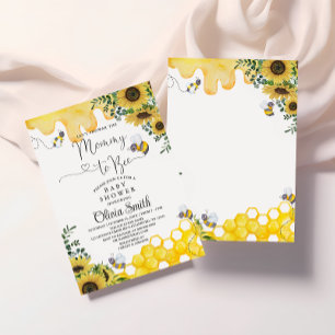 Invitación Mi mamá adepta al sol en el Baby Shower de Bee Flo