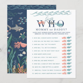 Invitación Mi mamá o papá juego bajo el mar Baby Shower