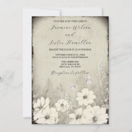 Invitación Mi otro Boda de flores silvestres de media maripos