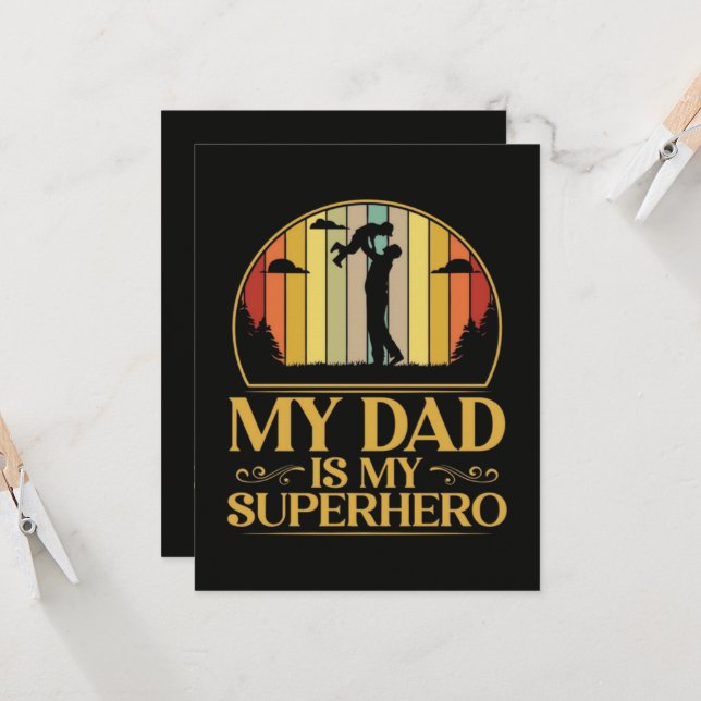 Invitación Mi papá es mi superhéroe (Anverso/Reverso In Situ)