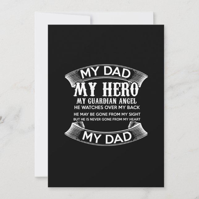 Invitación mi papá mi héroe mi ángel guardián me vigila (Anverso)