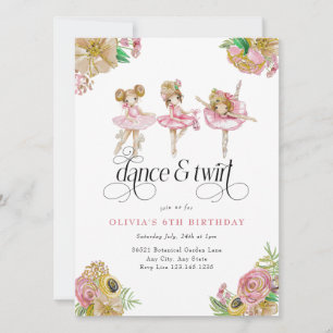 Invitación Mi pequeña bailarina   Fiesta de ballet