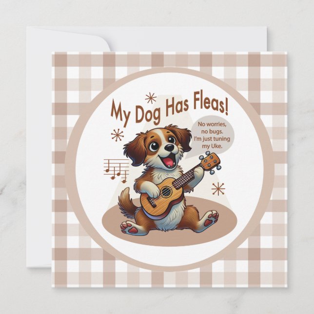 Invitación Mi Perro Ha Huido De La Canción De Ajuste De Ukule (Anverso)