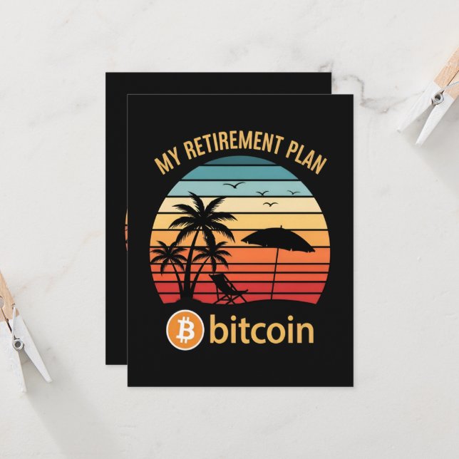 Invitación Mi Plan de Jubilación Bitcoin Playa Atardecer (Anverso/Reverso In Situ)