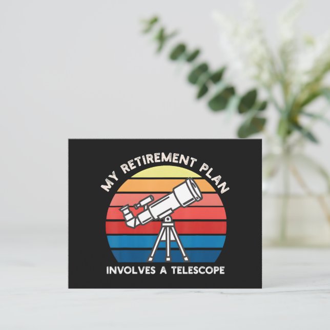 Invitación Mi plan de jubilación implica un telescopio (Anverso de pie)
