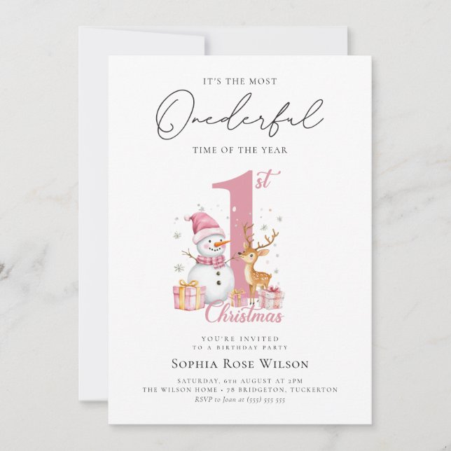 Invitación Mi primer cumpleaños de Navidad (Anverso)