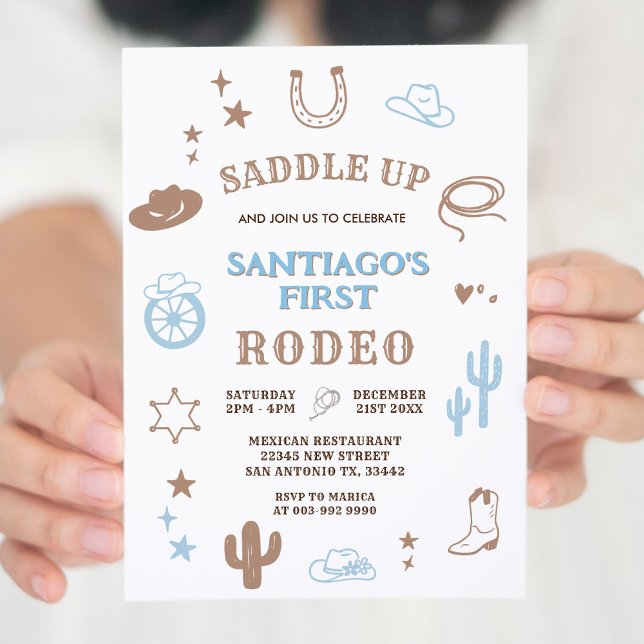Invitación Mi primer cumpleaños de Rodeo Cowboy (Subido por el creador)