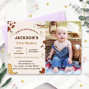 Invitación Mi primer cumpleaños de Rodeo Cowboy
