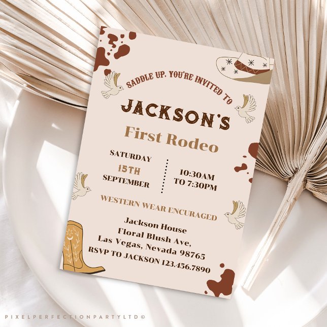 Invitación Mi primer cumpleaños de Rodeo Cowboy (Subido por el creador)