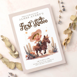 Invitación Mi primer cumpleaños de Rodeo Wild West Cowboy
