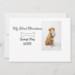 Invitación Mi primer mascota de Navidad foto animal nombre añ