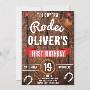 Invitación Mi primer rodeo, Fiesta occidental, primer cumplea