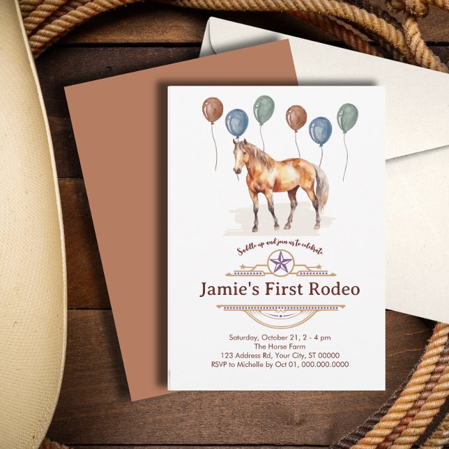 Invitación Mi primer rodeo, primer cumpleaños (Subido por el creador)