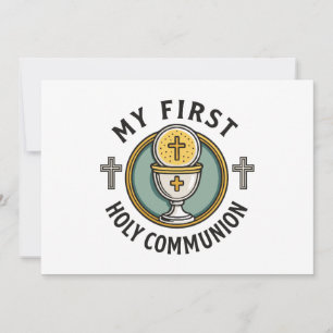 Invitación Mi primera comunión sagrada Eucaristía 1ª cristian