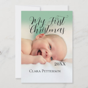 Invitación Mi primera foto de bebé navideña añada nombre año 