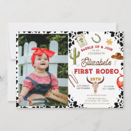 Invitación Mi primera foto de Rodeo Cowboy el primer cumpleañ