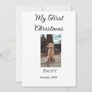 Invitación Mi primera Navidad añadir mascota nombre gato año 